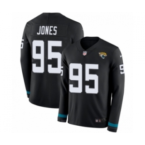 Youth Nike Jacksonville Jaguars #95 Abry Jones Limited Black Therma Long Sleeve NFL Jersey