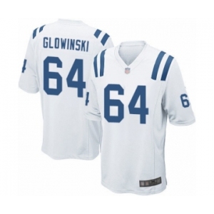 Men's Indianapolis Colts #64 Mark Glowinski Game White Football Jersey