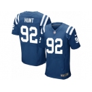 Men Nike Indianapolis Colts #92 Margus Hunt Elite Royal Blue Team Color NFL Jersey