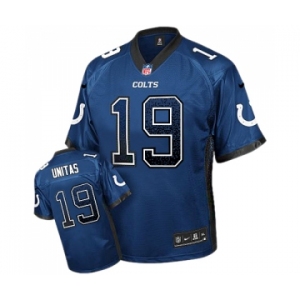 Men's Indianapolis Colts #19 Johnny Unitas Elite Royal Blue Drift Fashion Football Jersey