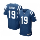 Men's Indianapolis Colts #19 Johnny Unitas Elite Royal Blue Team Color Football Jersey