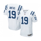Men's Indianapolis Colts #19 Johnny Unitas Elite White Football Jersey