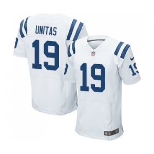 Men's Indianapolis Colts #19 Johnny Unitas Elite White Football Jersey