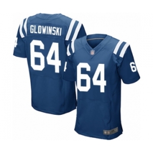 Men's Indianapolis Colts #64 Mark Glowinski Elite Royal Blue Team Color Football Jersey