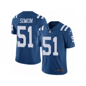 Men's Nike Indianapolis Colts #51 John Simon Elite Royal Blue Rush NFL Jersey