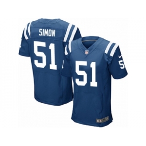 Men's Nike Indianapolis Colts #51 John Simon Elite Royal Blue Team Color NFL Jersey