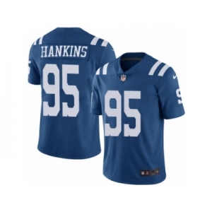 Men's Nike Indianapolis Colts #95 Johnathan Hankins Elite Royal Blue Rush NFL Jersey