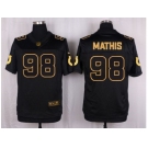 Nike Indianapolis Colts #98 Robert Mathis Black Pro Line Gold Collection Jersey[Elite]
