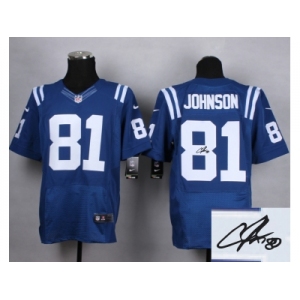 nike jerseys indianapolis colts #81 andre johnson blue [Elite][signature]