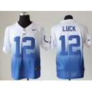 nike nfl jerseys indianapolis colts #12 luck white-blue[Elite drift fashion][second version]