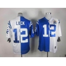 nike nfl jerseys indianapolis colts #12 luck white-blue[Elite split 50th Patch]