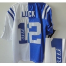 nike nfl jerseys indianapolis colts #12 luck white-blue[Elite split signature]