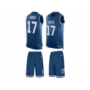 Men Nike Indianapolis Colts #17 Kamar Aiken Limited Royal Blue Tank Top Suit NFL Jersey