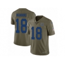 Men Nike Indianapolis Colts #18 Peyton Manning Limited Olive 2017 Salute to Service NFL Jersey