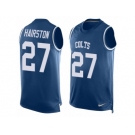 Men Nike Indianapolis Colts #27 Nate Hairston Limited Royal Blue Player Name & Number Tank Top NFL Jersey