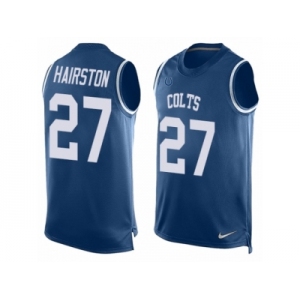 Men Nike Indianapolis Colts #27 Nate Hairston Limited Royal Blue Player Name & Number Tank Top NFL Jersey