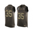 Men Nike Indianapolis Colts #35 Pierre Desir Limited Green Salute to Service Tank Top NFL Jersey
