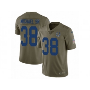 Men Nike Indianapolis Colts #38 Christine Michael Sr Limited Olive 2017 Salute to Service NFL Jersey