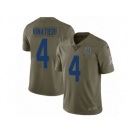 Men Nike Indianapolis Colts #4 Adam Vinatieri Limited Olive 2017 Salute to Service NFL Jersey