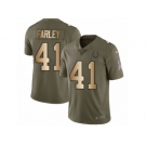 Men Nike Indianapolis Colts #41 Matthias Farley Limited Olive Gold 2017 Salute to Service NFL Jersey