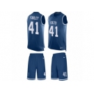 Men Nike Indianapolis Colts #41 Matthias Farley Limited Royal Blue Tank Top Suit NFL Jersey