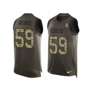 Men Nike Indianapolis Colts #59 Jeremiah George Limited Green Salute to Service Tank Top NFL Jersey