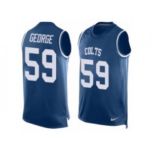 Men Nike Indianapolis Colts #59 Jeremiah George Limited Royal Blue Player Name & Number Tank Top NFL Jersey