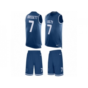 Men Nike Indianapolis Colts #7 Jacoby Brissett Limited Royal Blue Tank Top Suit NFL Jersey
