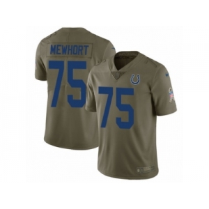 Men Nike Indianapolis Colts #75 Jack Mewhort Limited Olive 2017 Salute to Service NFL Jersey