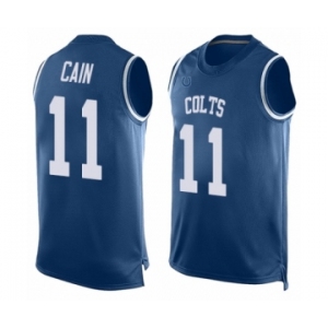 Men's Indianapolis Colts #11 Deon Cain Limited Royal Blue Player Name & Number Tank Top Football Jersey