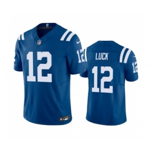 Men's Indianapolis Colts #12 Andrew Luck Blue 2023 F.U.S.E Vapor Untouchable Stitched Football Jersey