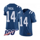 Men's Indianapolis Colts #14 Zach Pascal Royal Blue Team Color Vapor Untouchable Limited Player 100th Season Football Jersey