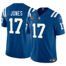 Men's Indianapolis Colts #17 Daniel Jones Blue 2025 F.U.S.E. With 4-Star C Patch Vapor Limited Football Stitched Jersey