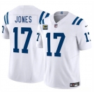 Men's Indianapolis Colts #17 Daniel Jones White 2025 F.U.S.E. With 4-Star C Patch Vapor Limited Football Stitched Jersey