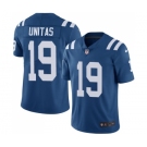 Men's Indianapolis Colts #19 Johnny Unitas Royal Blue Team Color Vapor Untouchable Limited Player Football Jersey
