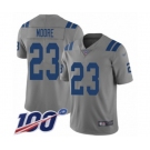 Men's Indianapolis Colts #23 Kenny Moore Limited Gray Inverted Legend 100th Season Football Jersey