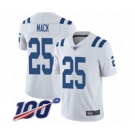 Men's Indianapolis Colts #25 Marlon Mack White Vapor Untouchable Limited Player 100th Season Football Jersey