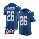 Men's Indianapolis Colts #26 Clayton Geathers Limited Royal Blue Rush Vapor Untouchable 100th Season Football Jersey