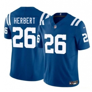 Men's Indianapolis Colts #26 Khalil Herbert Blue 2025 F.U.S.E. Vapor Limited Football Stitched Jersey