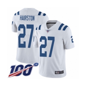 Men's Indianapolis Colts #27 Nate Hairston White Vapor Untouchable Limited Player 100th Season Football Jersey