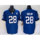 Men's Indianapolis Colts #28 Jonathan Taylor Royal 2023 FUSE Indiana Nights Limited Stitched Jersey