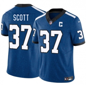Men's Indianapolis Colts #37 Daniel Scott Blue 2025 F.U.S.E. Throwback Vapor Limited Football Stitched Jersey