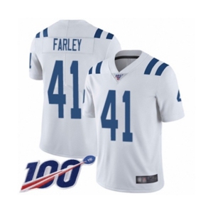 Men's Indianapolis Colts #41 Matthias Farley White Vapor Untouchable Limited Player 100th Season Football Jersey