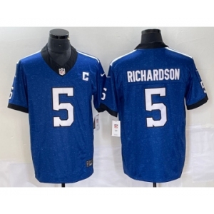 Men's Indianapolis Colts #5 Anthony Richardson Royal 2023 FUSE Indiana Nights Limited Stitched Jersey