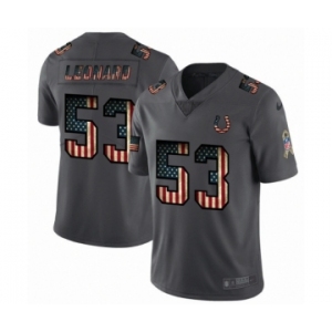Men's Indianapolis Colts #53 Darius Leonard Limited Black USA Flag 2019 Salute To Service Football Jersey