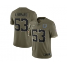 Men's Indianapolis Colts #53 Shaquille Leonard 2022 Olive Salute To Service Limited Stitched Jersey