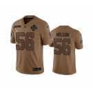 Men's Indianapolis Colts #56 Quenton Nelson 2023 Brown Salute To Sertvice Limited Football Stitched Jersey