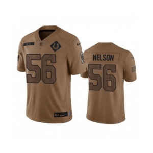 Men's Indianapolis Colts #56 Quenton Nelson 2023 Brown Salute To Sertvice Limited Football Stitched Jersey