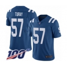 Men's Indianapolis Colts #57 Kemoko Turay Royal Blue Team Color Vapor Untouchable Limited Player 100th Season Football Jersey