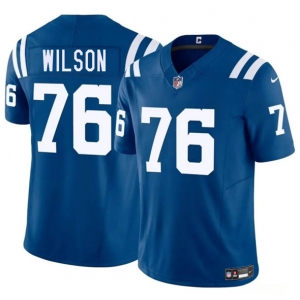 Men's Indianapolis Colts #76 Jack Wilson Blue 2025 F.U.S.E. Vapor Limited Football Stitched Jersey